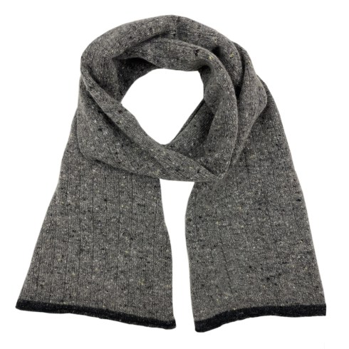 lambswool and cashmere scarf grey fleck